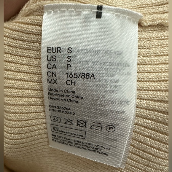 KANGOL by H&M Ribbed Mockneck top - beige - size S - Picture 4 of 8